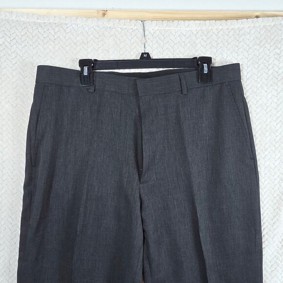 Design Collective Dress Pants Men 36R Gray Charcoal Flat Front Classic Fit Slack - Picture 6 of 11